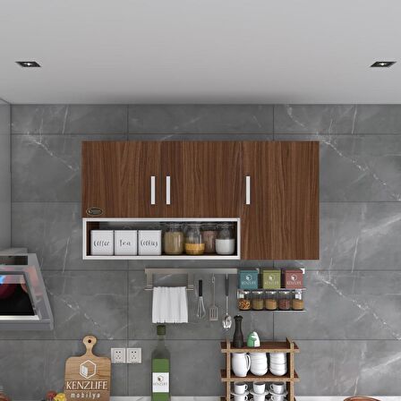 Kenzlife hazır mutfak mirena22 cvz 060*120*22 mutfak banyo dolabı kapaklı raflı
