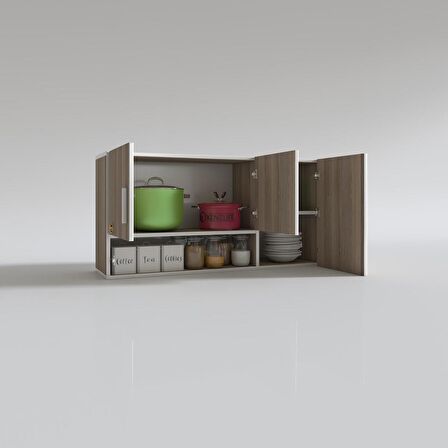 Kenzlife hazır mutfak mirena22 crd 060*120*22 mutfak banyo dolabı kapaklı raflı