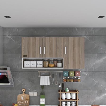 Kenzlife hazır mutfak mirena22 crd 060*120*22 mutfak banyo dolabı kapaklı raflı