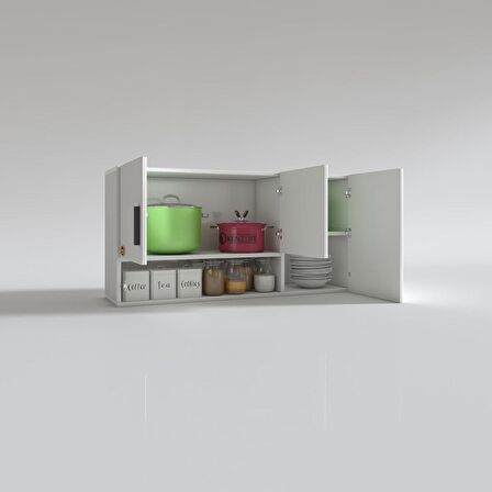 Kenzlife hazır mutfak mirena32 byz 060*120*32 mutfak banyo dolabı kapaklı raflı