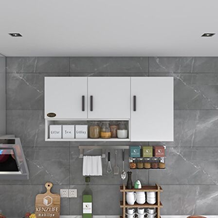 Kenzlife hazır mutfak mirena32 byz 060*120*32 mutfak banyo dolabı kapaklı raflı