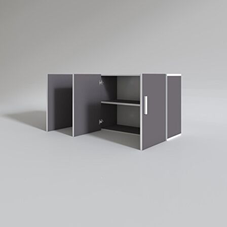 Kenzlife hazır mutfak canna22 gri 060*120*22 mutfak banyo dolabı kapaklı raflı
