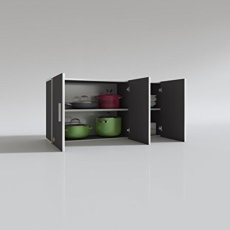 Kenzlife hazır mutfak dirca22 gri 060*120*22 mutfak banyo dolabı kapaklı raflı
