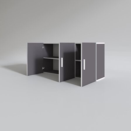 Kenzlife hazır mutfak dirca32 gri 060*120*32 mutfak banyo dolabı kapaklı raflı