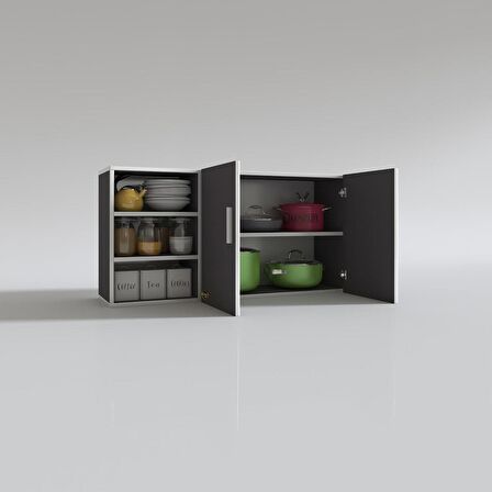 Kenzlife hazır mutfak castus22 gri 060*120*22 mutfak banyo dolabı kapaklı raflı