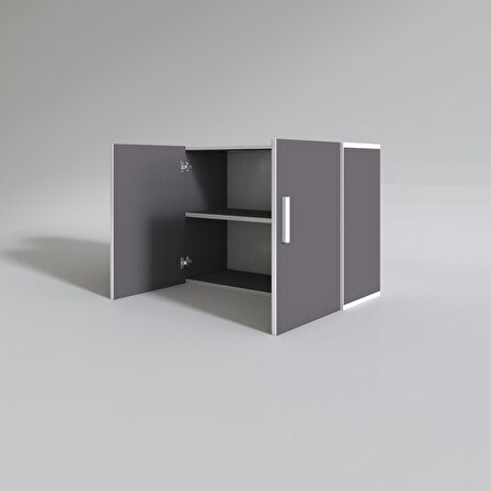 Kenzlife hazır mutfak castus22 gri 060*120*22 mutfak banyo dolabı kapaklı raflı
