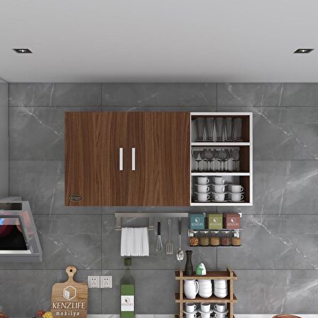 Kenzlife hazır mutfak fulvus22 cvz 060*120*22 mutfak banyo dolabı kapaklı raflı