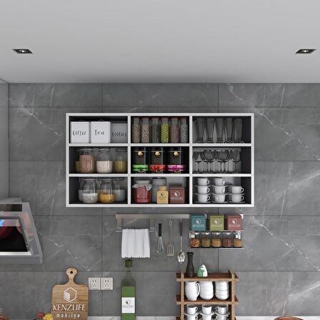 Kenzlife hazır mutfak hortus22 gri 060*120*22 banyo dolabı raflı kapaksız arkalıklı
