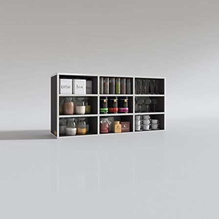 Kenzlife hazır mutfak hortus22 gri 060*120*22 banyo dolabı raflı kapaksız arkalıklı