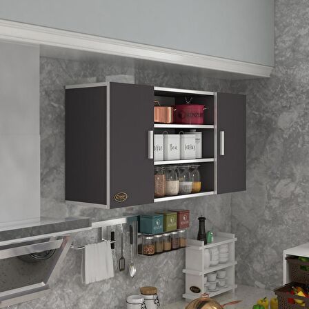 Kenzlife hazır mutfak honnor22 gri 060*120*22 mutfak banyo dolabı kapaklı raflı