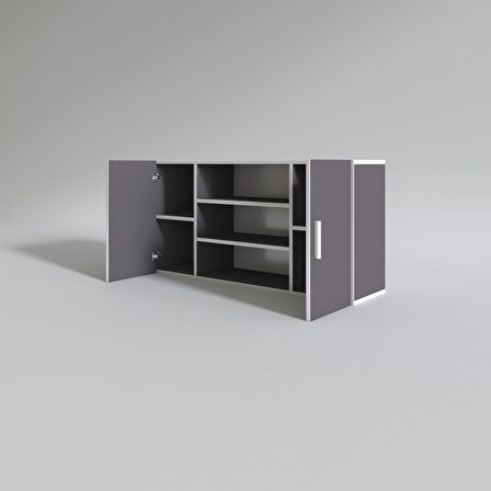 Kenzlife hazır mutfak honnor22 gri 060*120*22 mutfak banyo dolabı kapaklı raflı