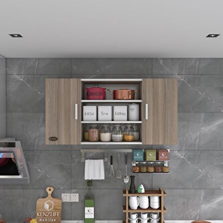 Kenzlife hazır mutfak honnor22 crd 060*120*22 mutfak banyo dolabı kapaklı raflı