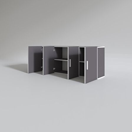 Kenzlife hazır mutfak marina gri 060*150*32 mutfak banyo dolabı kapaklı raflı