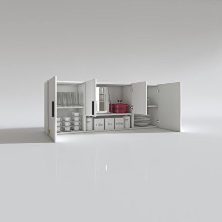 Kenzlife hazır mutfak floro32 byz 060*150*32 mutfak banyo dolabı kapaklı raflı