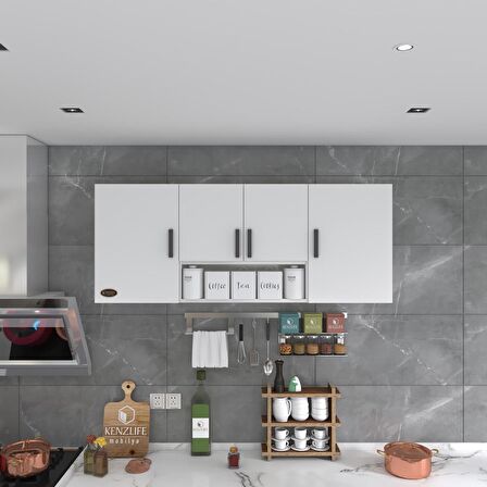Kenzlife hazır mutfak floro32 byz 060*150*32 mutfak banyo dolabı kapaklı raflı