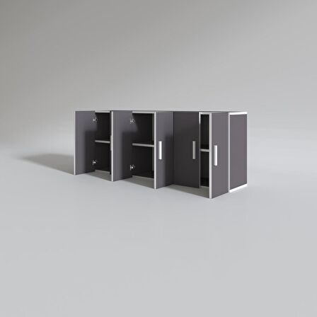Kenzlife hazır mutfak nonus gri 060*150*32 mutfak banyo dolabı kapaklı raflı