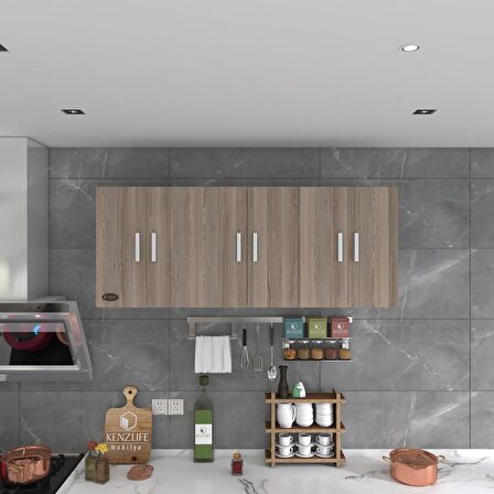 Kenzlife hazır mutfak nonus crd 060*150*32 mutfak banyo dolabı kapaklı raflı