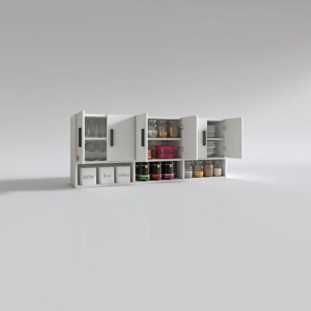 Kenzlife hazır mutfak liberato byz 060*150*32 mutfak banyo dolabı kapaklı raflı