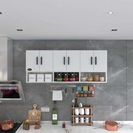 Kenzlife hazır mutfak liberato byz 060*150*32 mutfak banyo dolabı kapaklı raflı