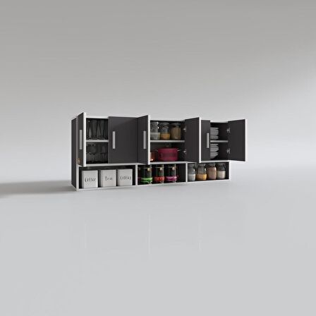 Kenzlife hazır mutfak liberato gri 060*150*32 mutfak banyo dolabı kapaklı raflı