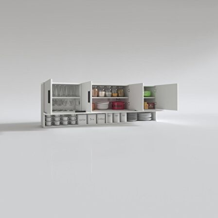 Kenzlife hazır mutfak perenna byz 060*180*32 mutfak banyo dolabı kapaklı raflı