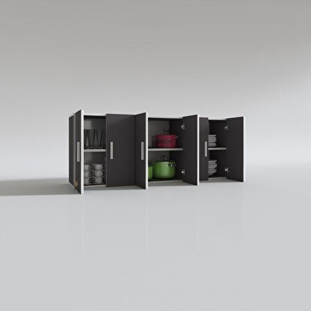 Kenzlife hazır mutfak zanobi gri 060*180*32 mutfak banyo dolabı kapaklı raflı