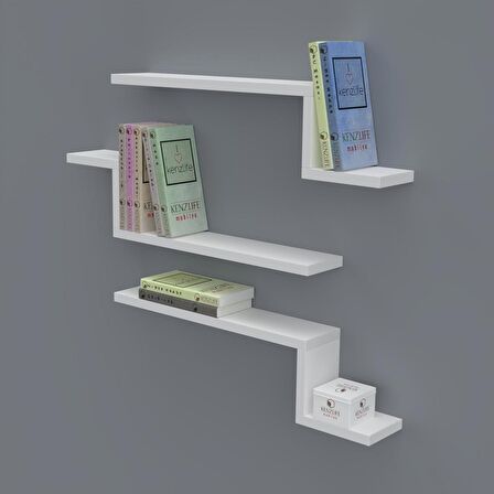 Kenzlife kitaplık mediha 015*060*20*3 byz duvar rafı 