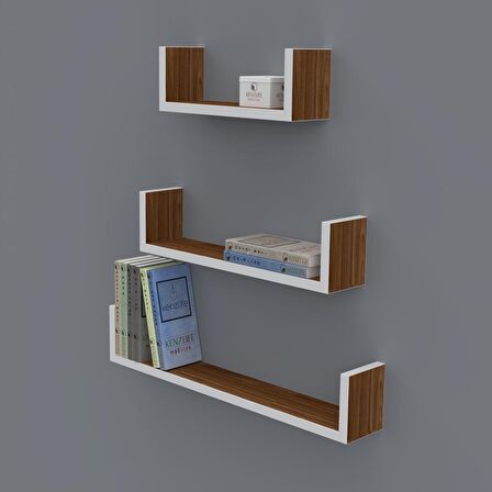 Kenzlife kitaplık müjgan 012*060-045-030*20 cvz duvar rafı 