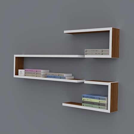 Kenzlife kitaplık nevres 060*100*20 cvz duvar rafı 