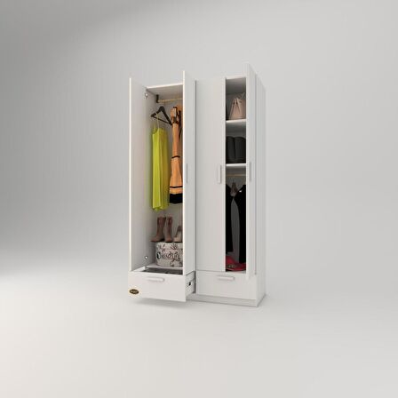 Kenzlife gardırop 4 kapılı 2 çekmeceli biberiye 182*100*42 byz kapaklı gardolap dolap