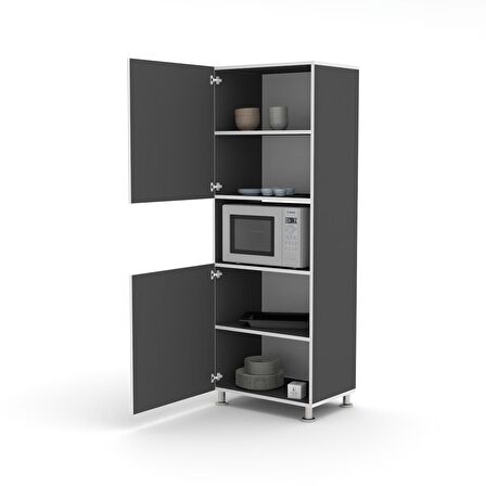 Kenzlife fırın dolabı fadime gri 185*66*45 mutfak banyo kiler ofis