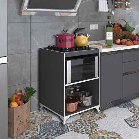 Kenzlife ocak dolabı figen gri 85*60*57 mutfak modül mini fırın  ankastre ocak için