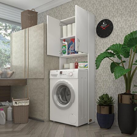 Kenzlife çamaşır makinesi dolabı veronika byz 180*066*20 banyo çift kapaklı arkalıksız