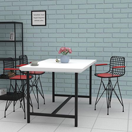 Knsz ufak boy tel bar sandalyesi 1 li uslu syhkrm kolçaklı 55 cm oturma yüksekliği mutfak bahçe cafe ofis