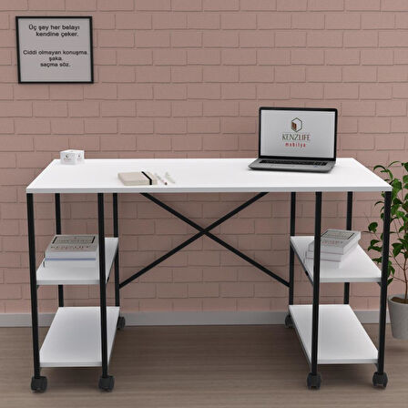 Kenzlife ofis masası sumiko 075*170*60 byzsyh tekerlekli bilgisayar çalışma büro