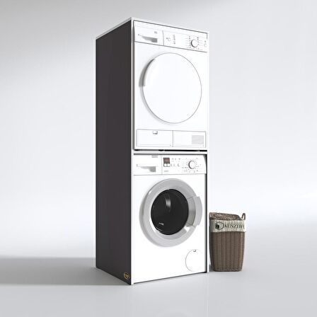 Kenzlife çamaşır-kurutma makinesi dolabı evgeniya gri 180*70*60 banyo çift katlı kapaksız arkalıksız