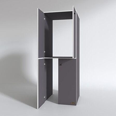 Kenzlife çamaşır-kurutma makinesi dolabı kapaklı jelena gri 180*70*60 banyo çift katlı arkalıksız