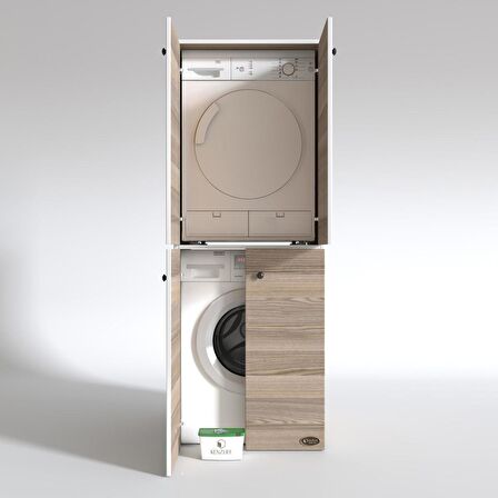 Kenzlife çamaşır-kurutma makinesi dolabı kapaklı jelena crd 180*70*60 banyo çift katlı arkalıksız