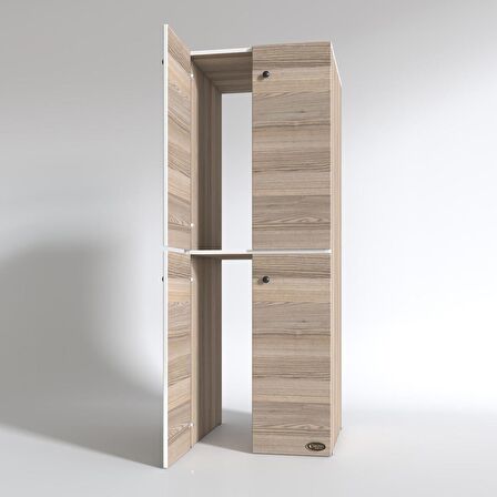 Kenzlife çamaşır-bulaşık makinesi dolabı kapaklı roksana crd 180*70*60 banyo çift katlı arkalıksız