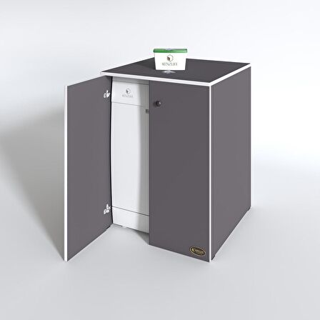 Kenzlife bulaşık&çamaşır&kurutma makinesi dolabı kapaklı nurten gri 90*70*60 banyo ofis