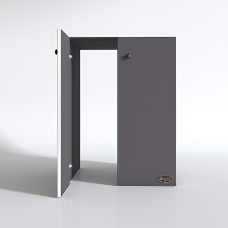 Kenzlife bulaşık&çamaşır&kurutma makinesi dolabı kapaklı nurten gri 90*70*60 banyo ofis