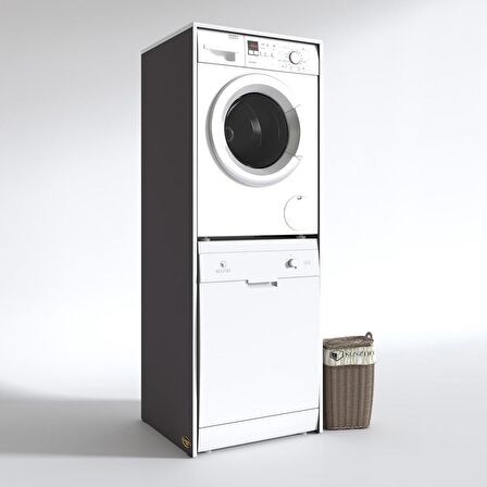 Kenzlife çamaşır-bulaşık makinesi dolabı borya gri 180*70*60 banyo kapaksız arkalıksız