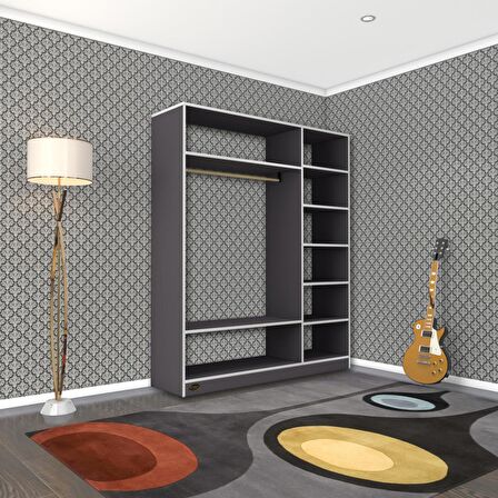 Kenzlife giysi dolabı dursun 180*150*40 gri gardırop