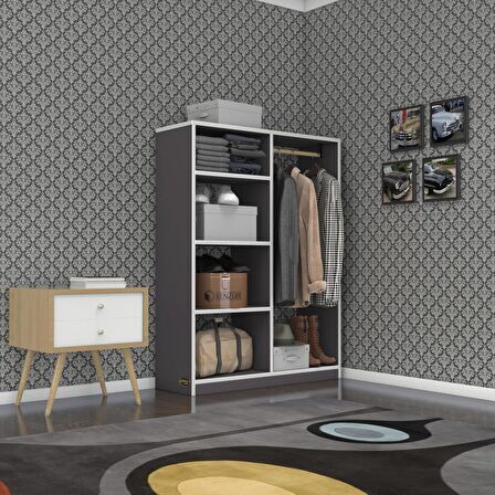 Kenzlife giysi dolabı taci 120*090*30 gri gardırop