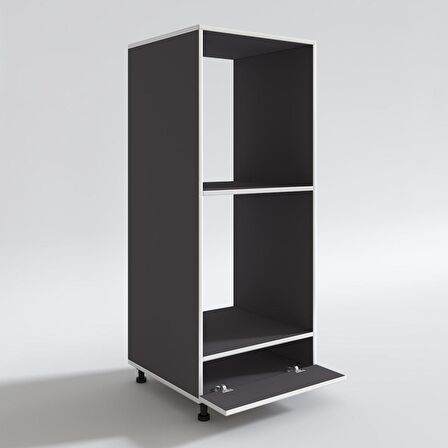 Kenzlife fırın dolabı halime gri 145*60*56 mutfak kapaklı ayaklı banyo kiler ofis