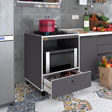 Kenzlife ocak dolabı piraye gri 85*70*60 XLARGE çekmeceli hazır mutfak ankastre gömme ocak için