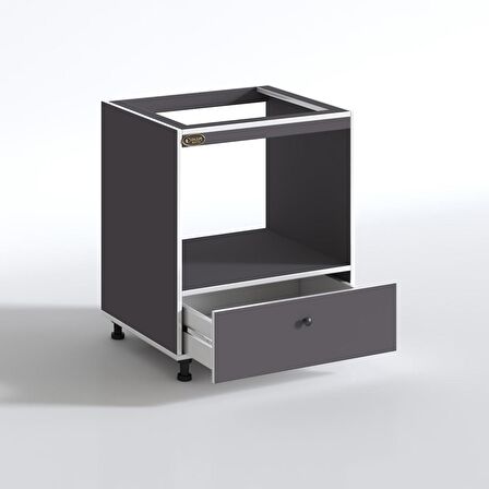 Kenzlife ocak dolabı piraye gri 85*70*60 XLARGE çekmeceli hazır mutfak ankastre gömme ocak için