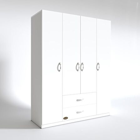 Kenzlife gardırop 4 kapılı 2 çekmeceli deligül 180*160*52 byz XLARGE kapaklı gardolap dolap