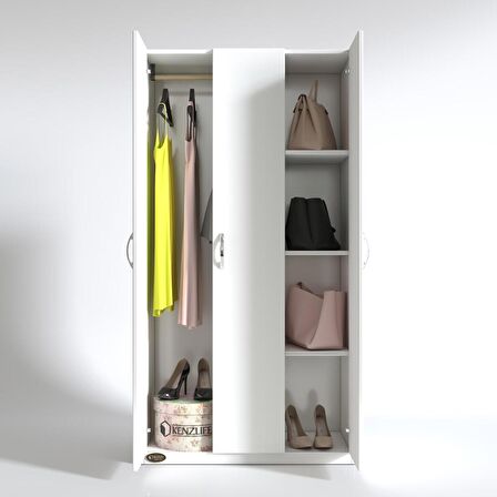 Kenzlife gardırop 3 kapılı ballıbaba 180*120*52 byz XLARGE kapaklı gardolap dolap