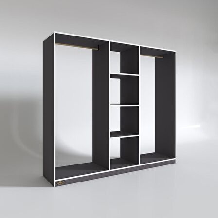 Kenzlife giysi dolabı temel 180*200*40 gri gardırop